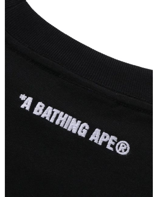 A Bathing Ape Black Logo-Print T-Shirt for men