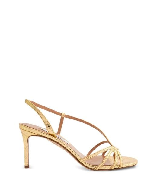Aquazzura Natural Talk To Me Leather Sandals