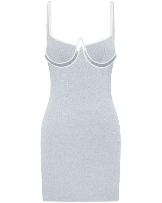 Dion Lee White Bustier-style Knitted Minidress