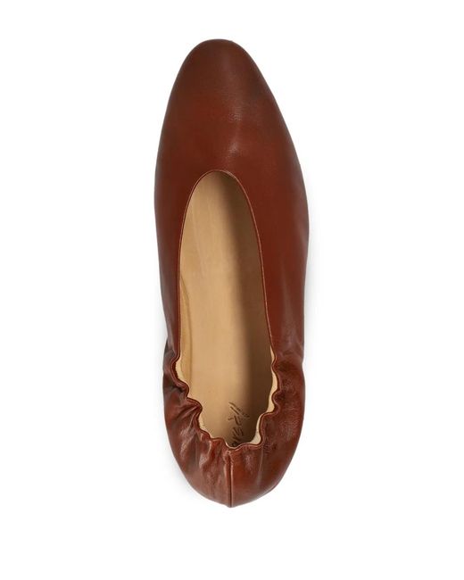 Marsèll Brown Strascico Ruffled Ballet Flats