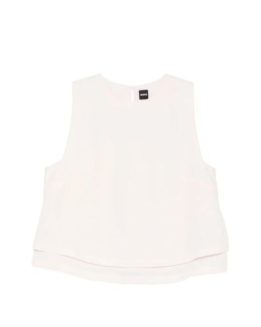 Boss White Open-Back Layered Top