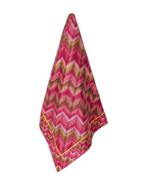 Missoni Red Zigzag-Patterned Scarf