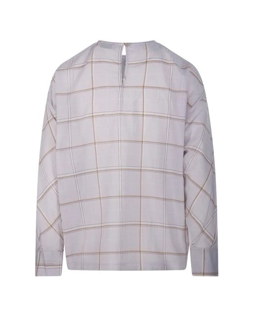 Forte_forte Gray Plaid-Pattern Blouse