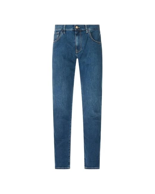 PT Torino Blue Logo-Patch Jeans for men