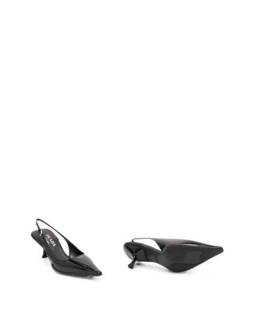 Prada Black Leather Slingback Pumps