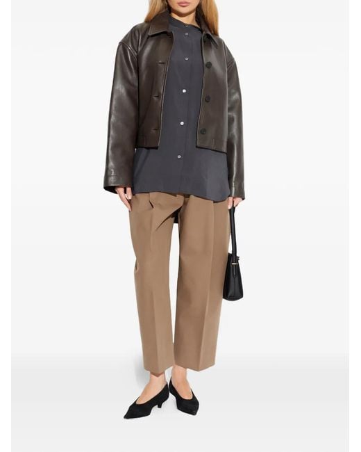 Studio Nicholson Brown Buttoned Lambskin Jacket