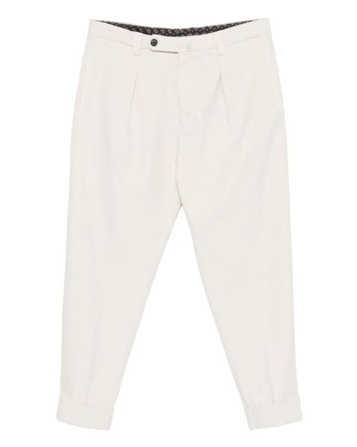 Berwich White Chiaia Gd Pleated Trousers for men