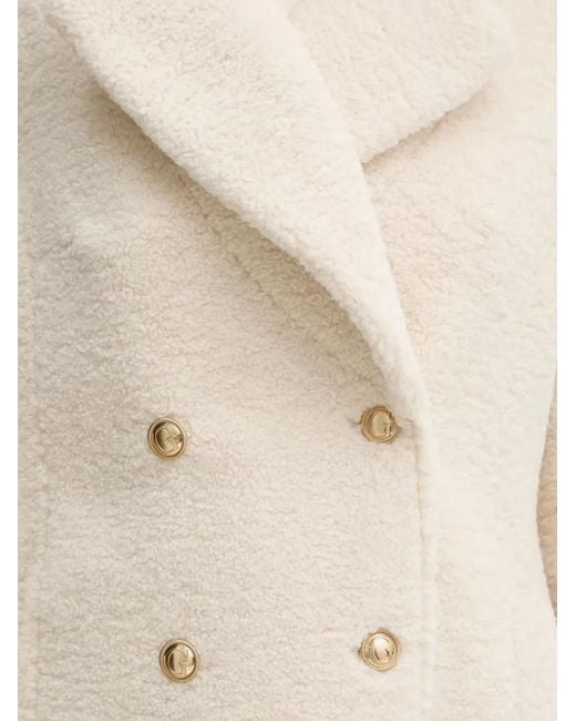 Guess Natural Notched-Lapel Double-Breasted Coat