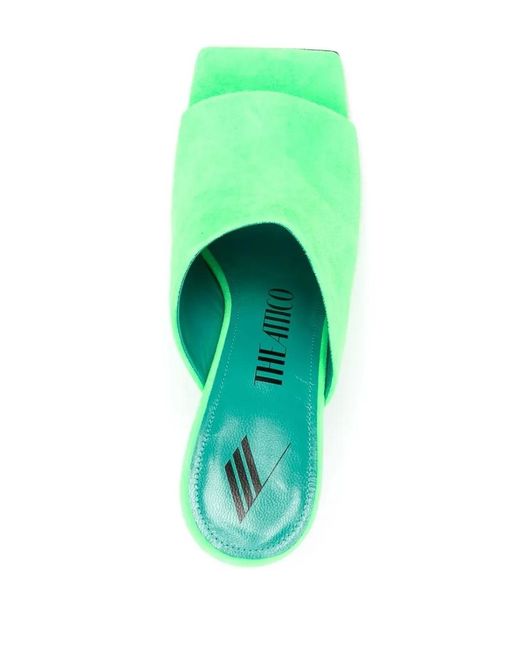 The Attico Green Cheope Suede Mules