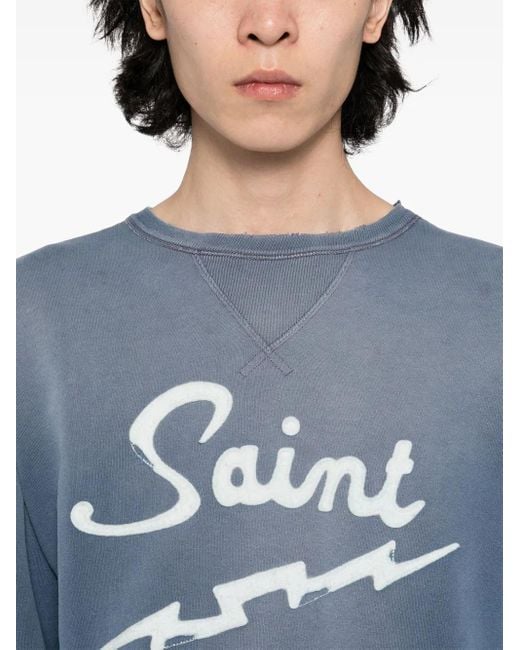 メンズ SAINT Mxxxxxx ロゴ スウェットシャツ Blue