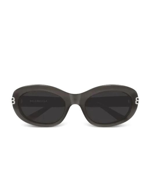Gafas de sol con montura oval Balenciaga de color Black