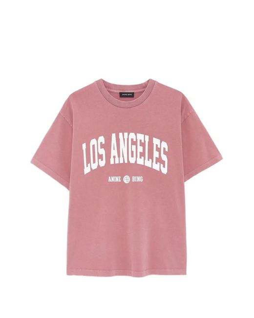 Anine Bing Pink Cade Tee Los Angeles University