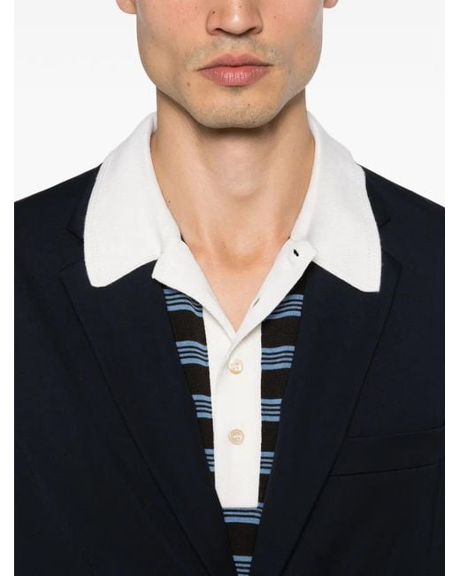 Emporio Armani Blue Button Single-Breasted Blazer for men