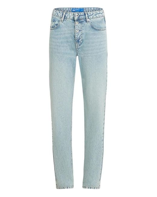 Karl Lagerfeld Blue Logo-Patch Jeans