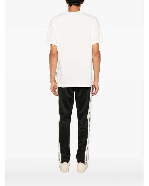 Palm Angels White Neck Logo Printed T-Shirt for men
