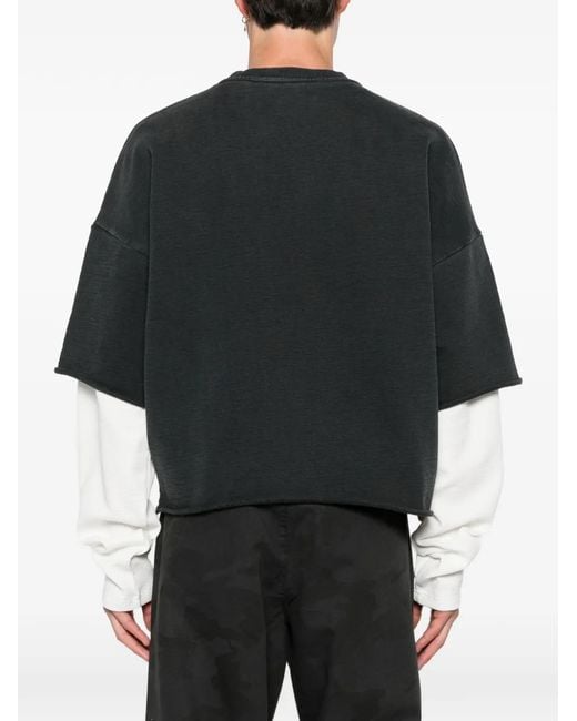 Stay Human On Earth Black Layered Sweatshirt for men