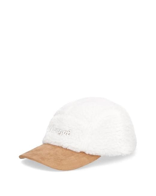 Kangol White Casquette À Broderies En Polaire