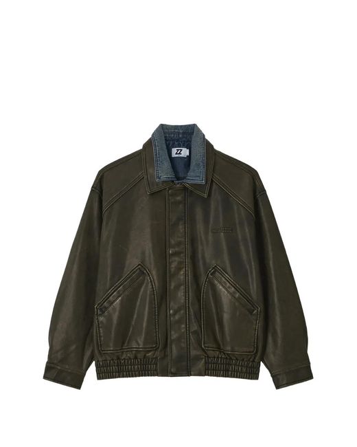 Izzue Green Logo-Embossed Bomber Jacket for men