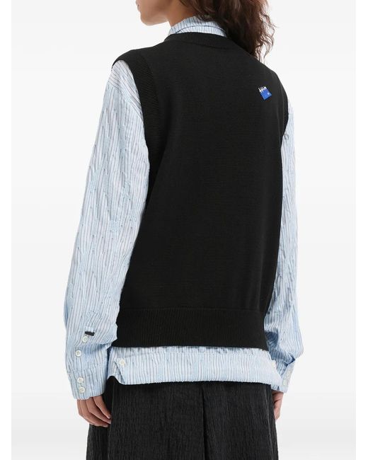 Adererror Black Button Embroidered Vest