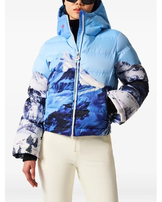 Perfect Moment Blue Polar Flare Down Ski Jacket