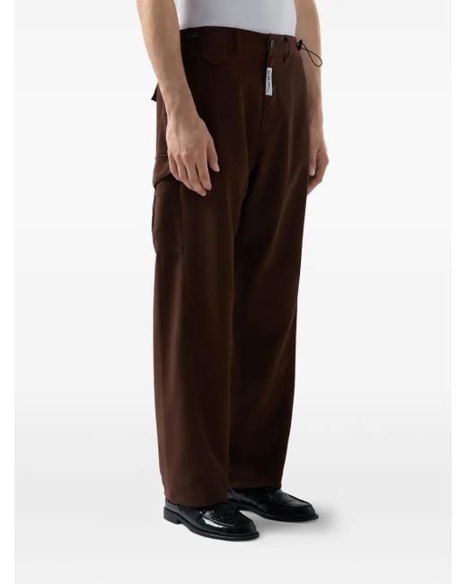 Gcds Brown Drawstring Cotton Pants for men