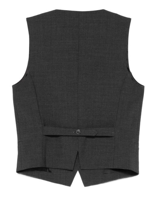 P.A.R.O.S.H. Black Lu Buttoned Waistcoat