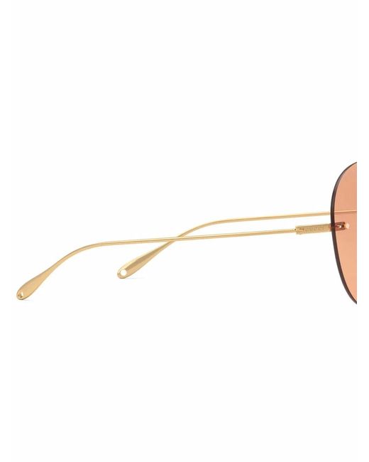 Gucci Natural Round-Frame Logo-Charm Sunglasses
