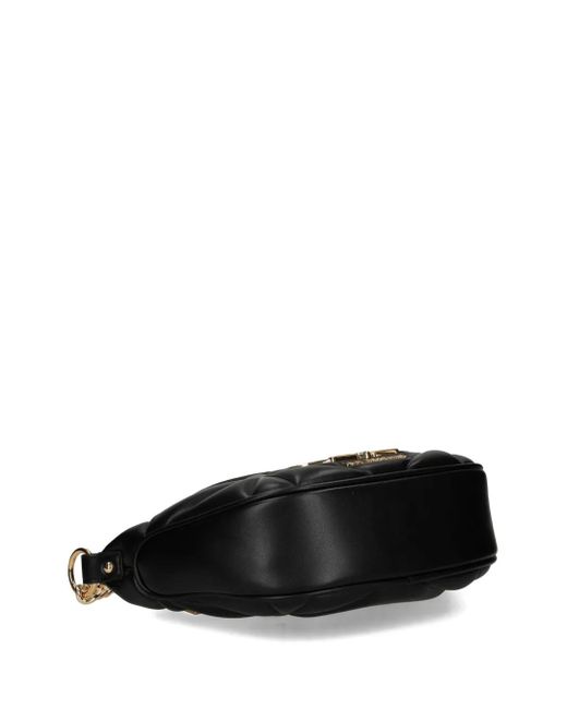 Love Moschino Black Gesteppte Schultertasche