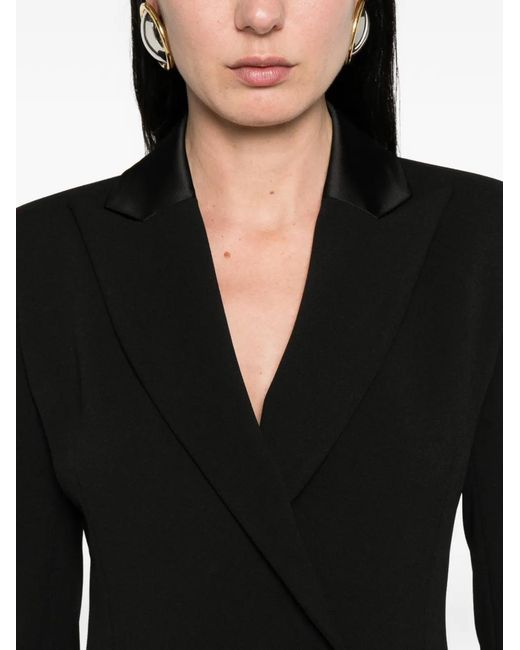 Imperial Black Double-Breasted Collared Blazer