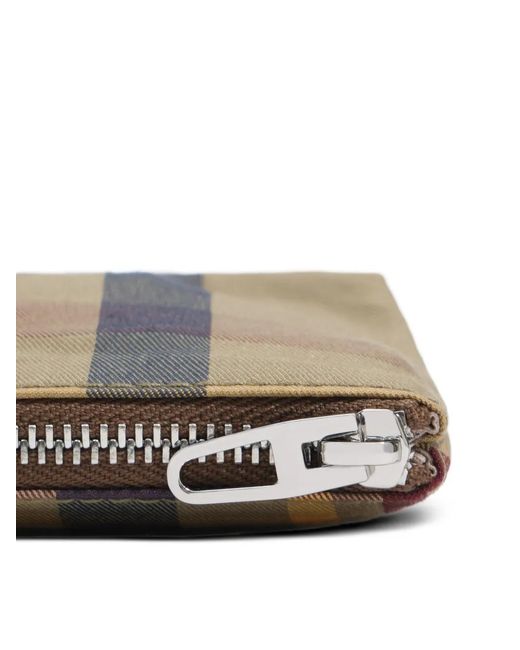 Bimba Y Lola Natural Khaki And Garnet Tartan Jacquard Coin Purse