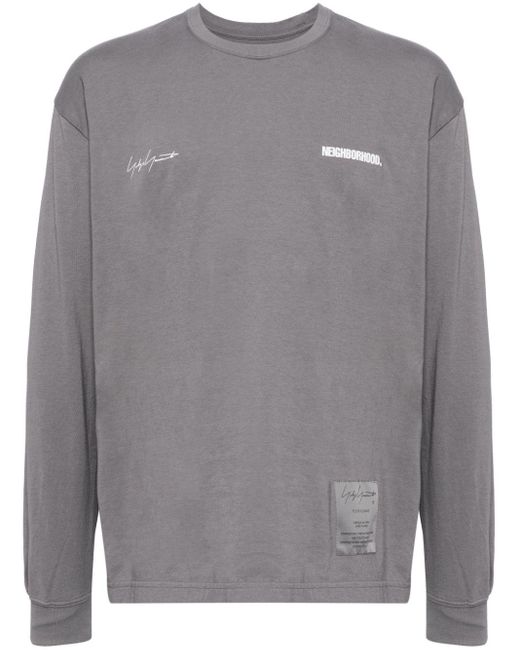 Yohji Yamamoto Gray X Neighborhood Logo-print Cotton T-shirt for men