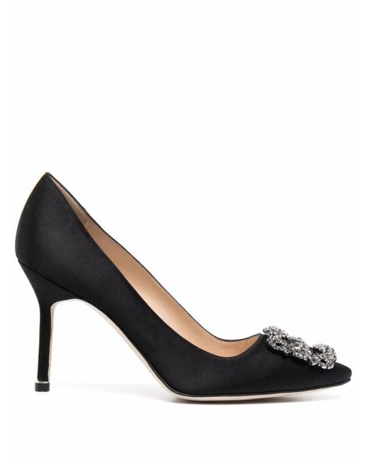 Manolo Blahnik Black Hangisi Pointed Pumps