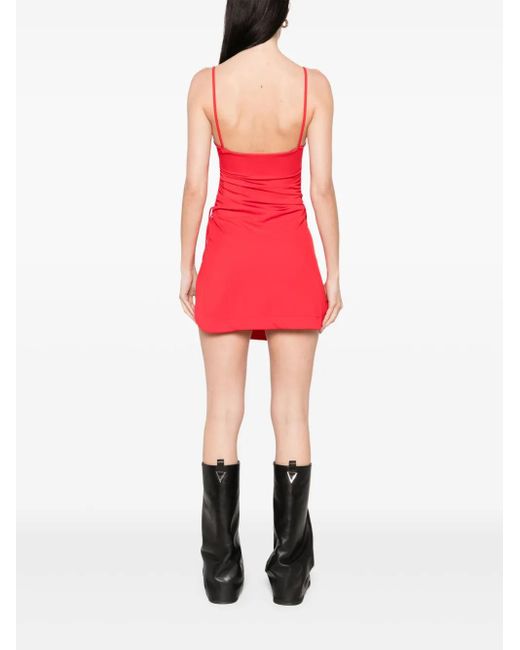 The Attico Red Cardinal Cotton Mini Dress