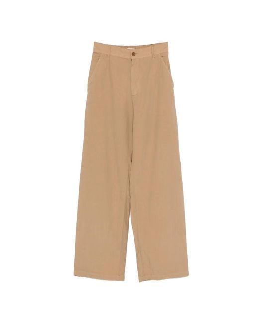 Pantalones Rectos Barena de color Natural