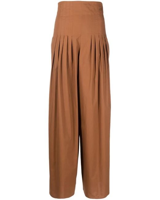 FEDERICA TOSI Brown High-Waisted Palazzo Trousers