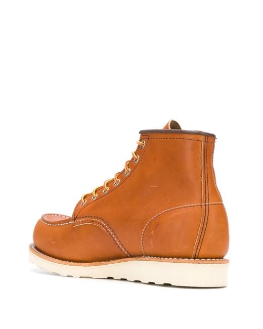 Red Wing Orange Classic Mock Toe Boots for men