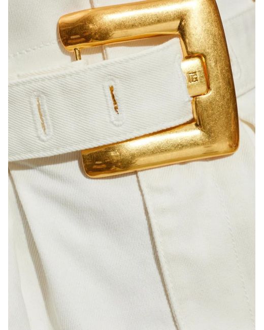 Balmain White Belted Cargo Mini Skirt