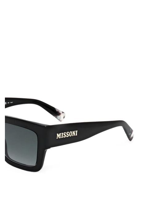 Missoni Black Logo-Plaque Rectangle-Frame Sunglasses
