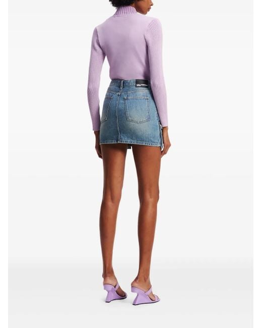 Karl Lagerfeld Blue Utility Denim Mini Skirt