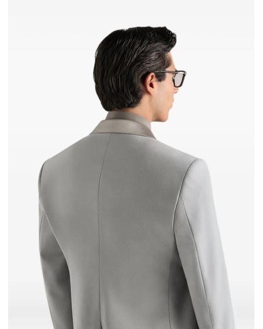 Dolce & Gabbana Gray Sicilia Light Single-Breasted Micro-Rib Tuxedo Jacket for men
