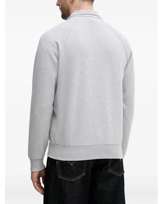 Lacoste Gray Logo-Patch Zip-Up Sweater for men