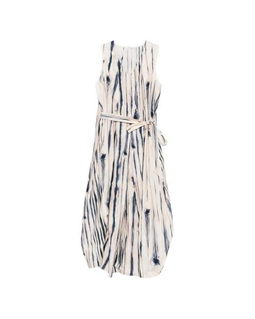 High White Tie-Dye Midi Dress