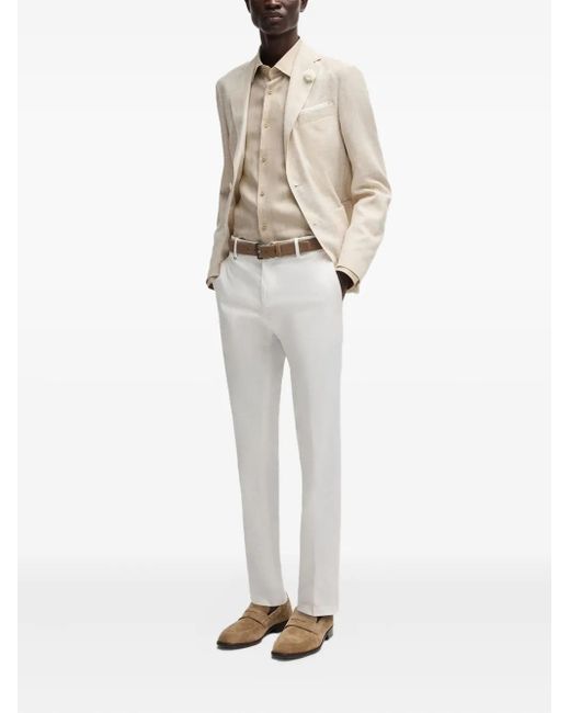 Boss White Tailored Trousers for men