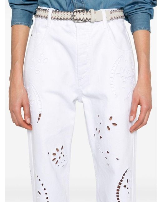 Isabel Marant Straight Jeans in het White