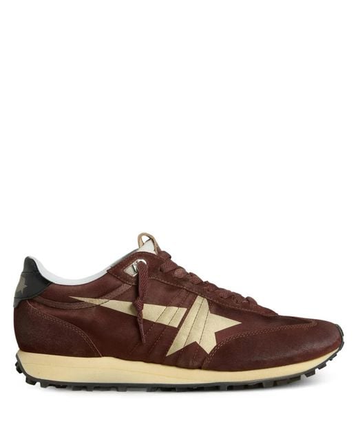 Golden Goose Deluxe Brand Brown Silk And Nylon Panelled Lace Sneakers for men