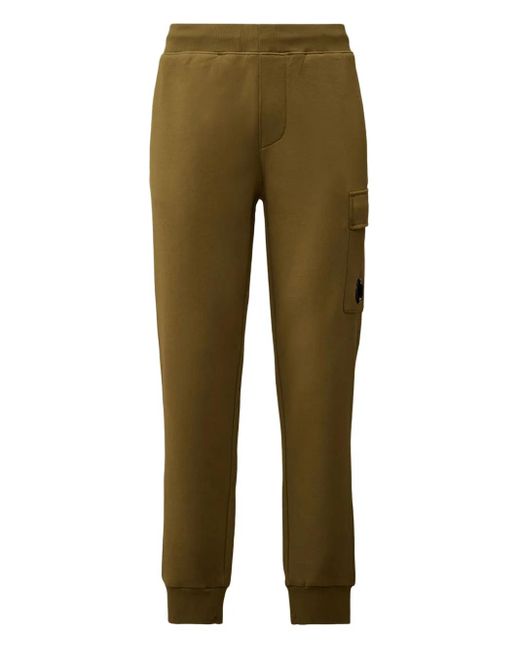 C P Company Green Diagonal Raised Fleece Drawstring Track Pants for men