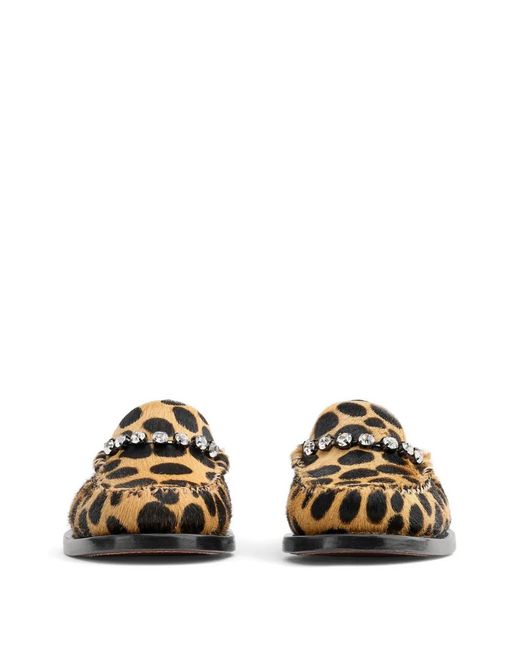 Forte_forte Natural Leather Jewelled Loafers