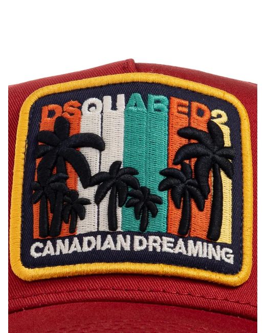 DSquared² Red Baseball Cap for men