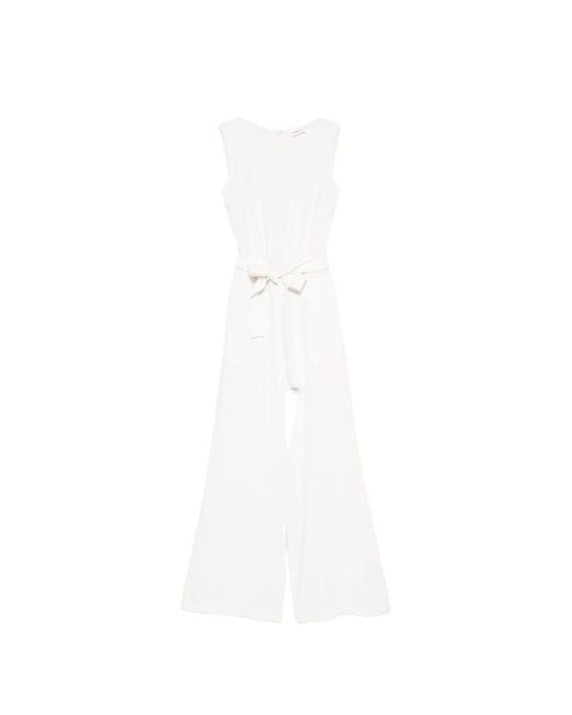 P.A.R.O.S.H. White Bow Sleeveless Jumpsuit