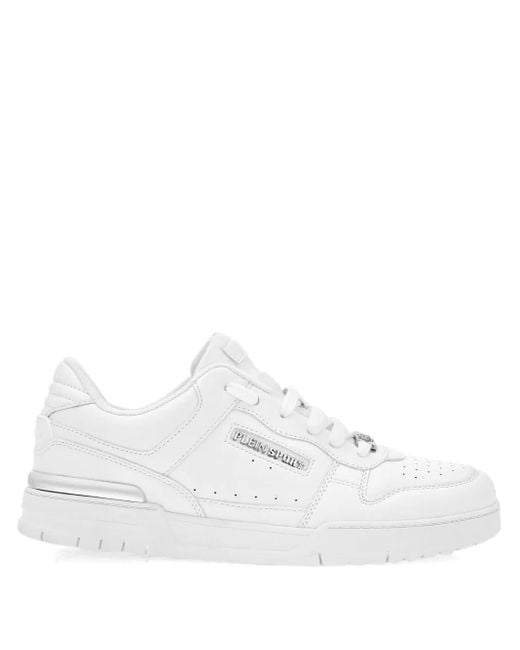 Sneakers Tiger.X Con Placca Logo di Philipp Plein in White